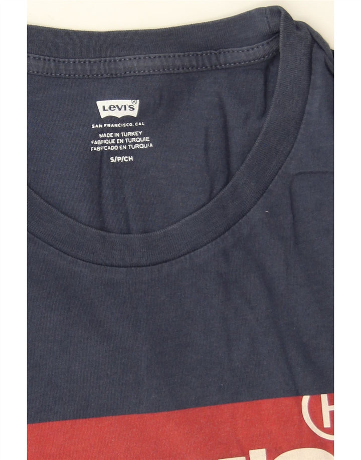 Levi's Camiseta gráfica para hombre Top pequeño de algodón azul marino