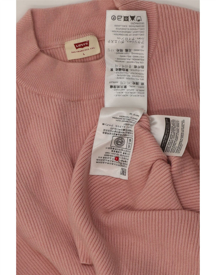 Levi's Top corto para mujer de manga larga UK 46 Acrílico rosa grande