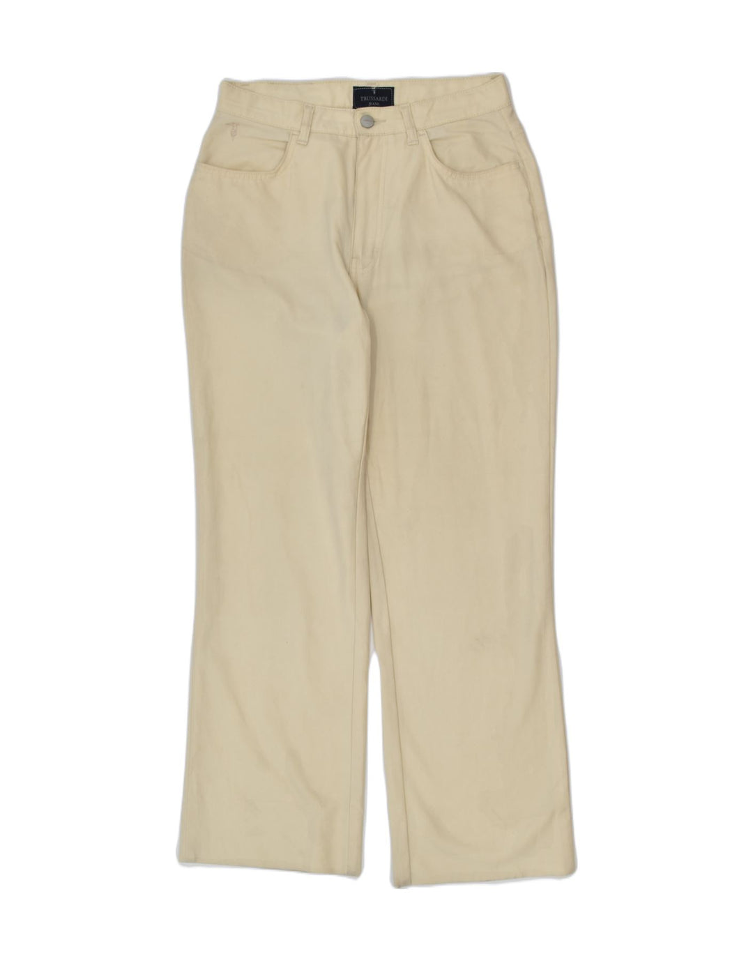TRUSSARDI Womens Bootcut Casual Trousers W28 L27 Beige Polyester | Vintage | Thrift | Second-Hand | Used Clothing | Messina Hembry 