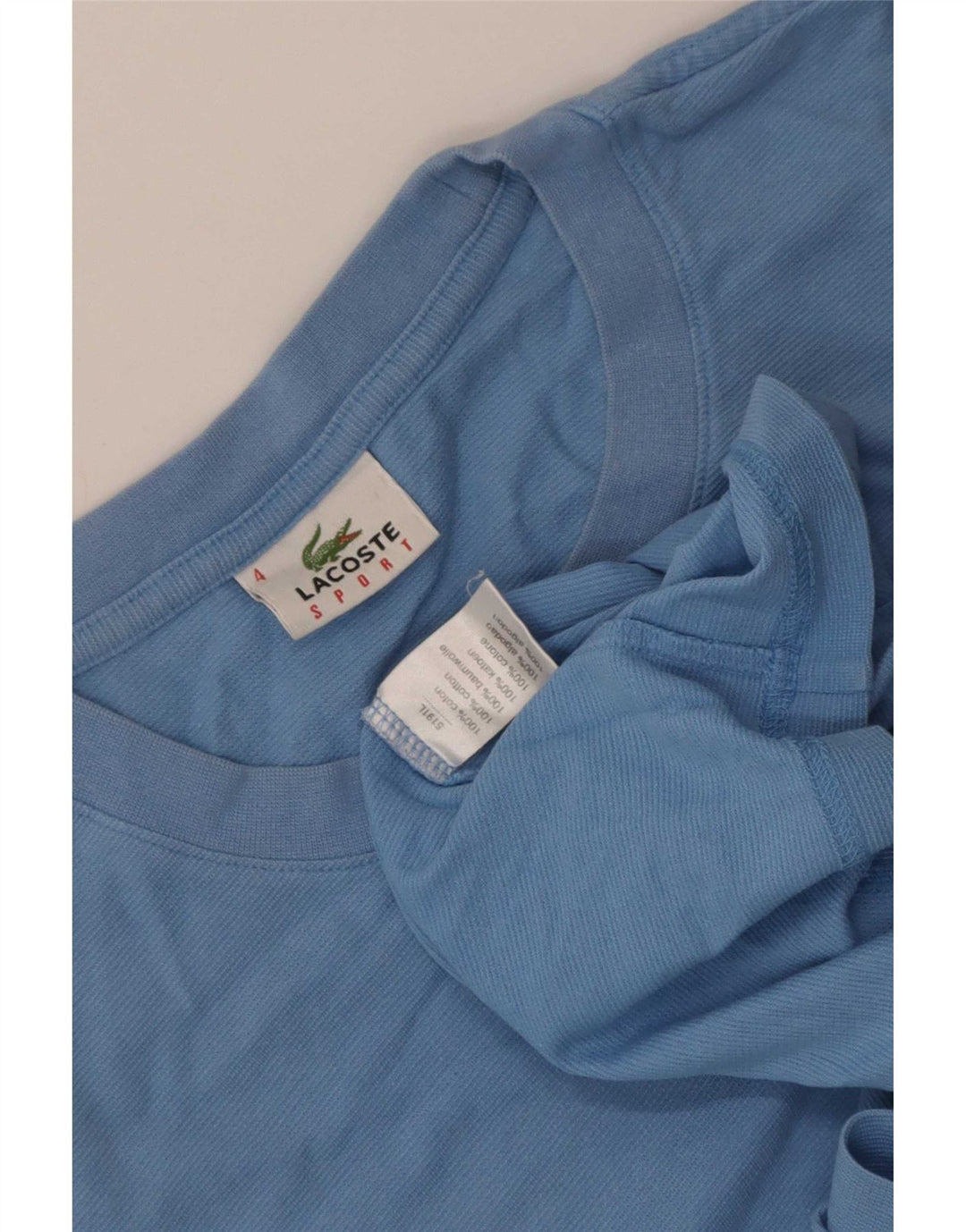 Camiseta Lacoste para hombre talla superior 4 algodón azul medio