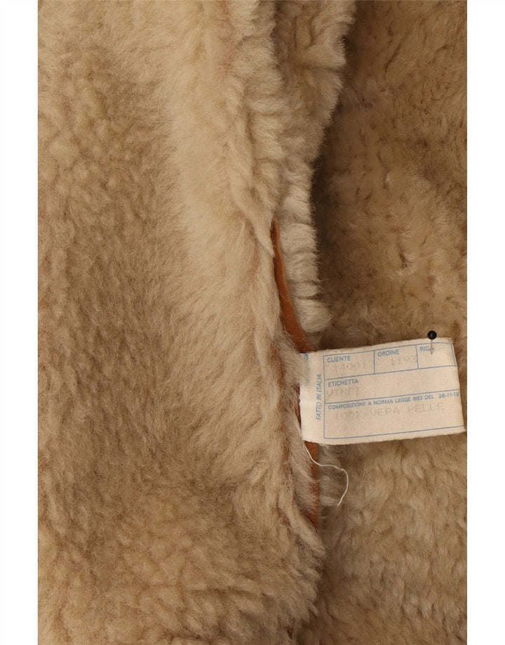 Vinci Chaqueta de piel de oveja para hombre UK 40 Large Cuero marrón