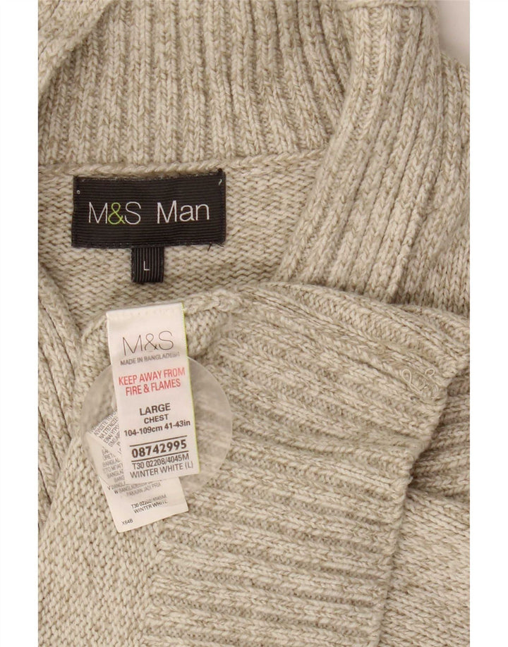 Marks & Spencer Suéter con cuello tipo chal para hombre Acrílico gris grande
