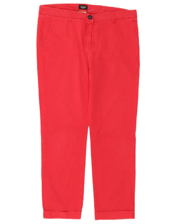 Marella Mujer EMME Pantalones Cortos Rectos UK 12 Medium W32 L26 Rojo