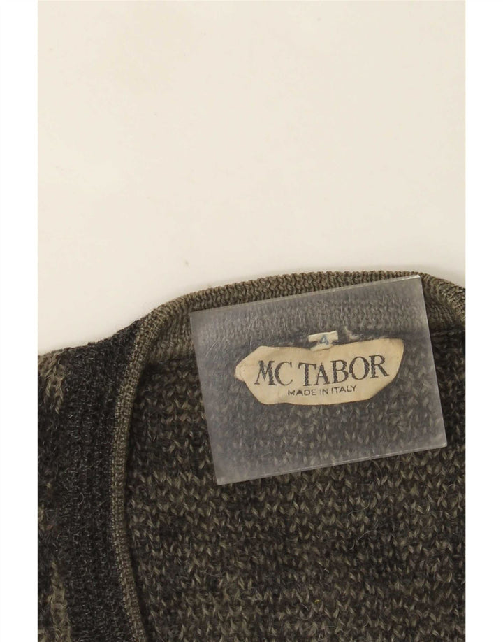 Vintage hombres chaleco tanque top grande gris pata de gallo