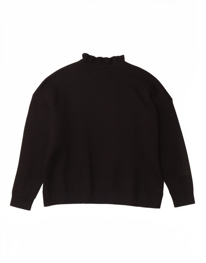 Marks & Spencer Suéter tipo jersey con cuello alto para mujer UK 46 Grande Negro