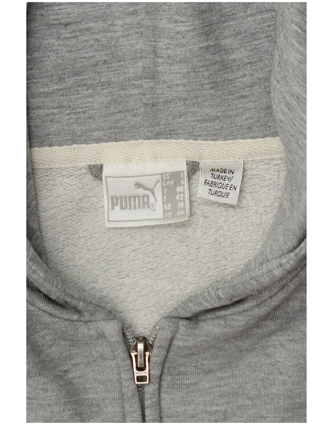 Puma - Sudadera con capucha y cremallera para mujer, talla 40, color gris medio
