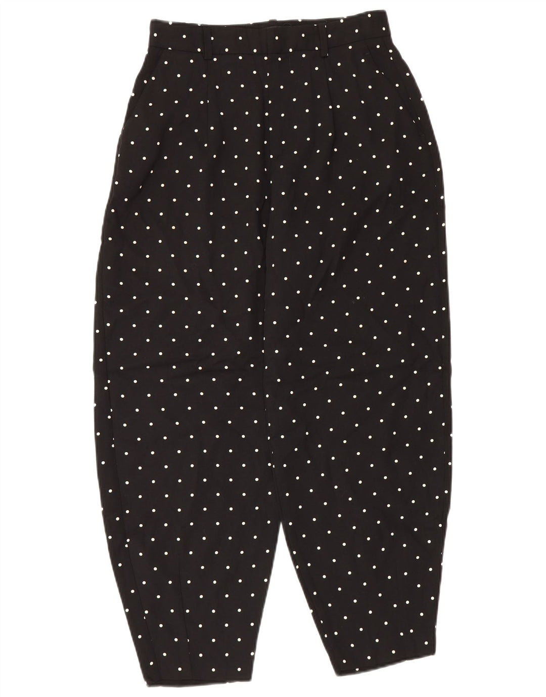 Zara Mujer Pantalones Harem Pequeño W26 L26 Lunares Negros