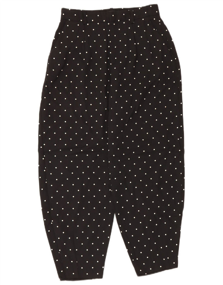 Zara Mujer Pantalones Harem Pequeño W26 L26 Lunares Negros