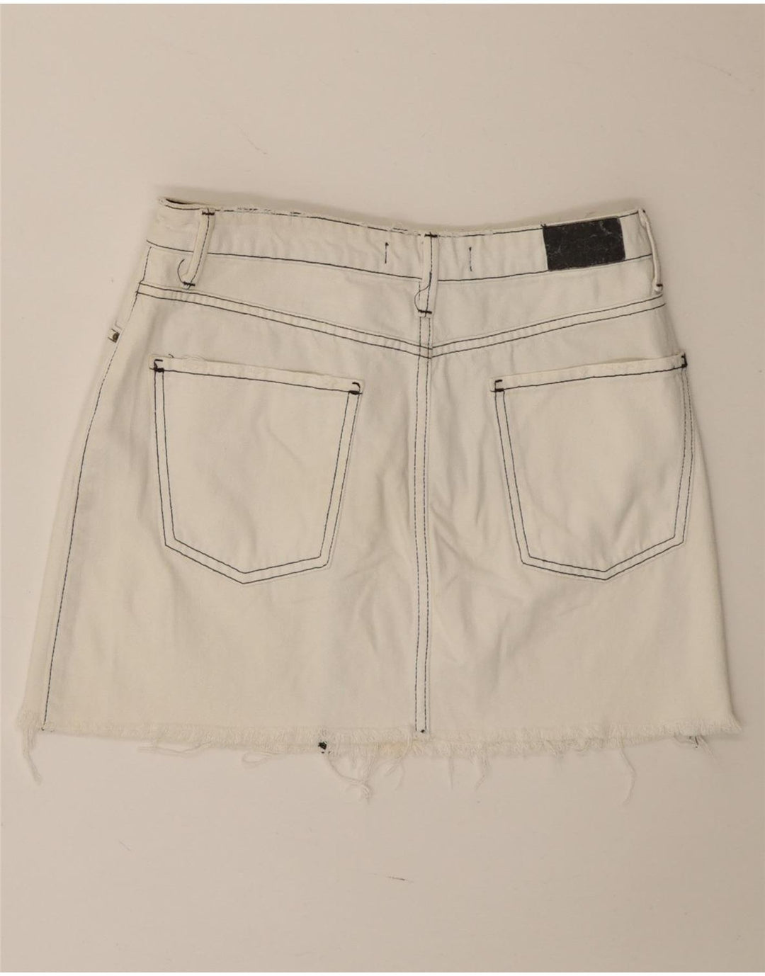 Zara Mujer Mini Falda Vaquera Pequeña W27 Blanco