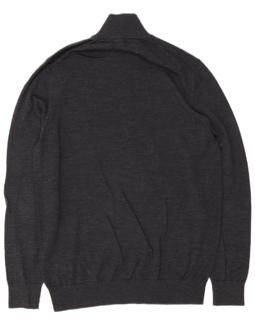 Marks & Spencer Hombre Autograph Zip Neck Jumper Sweater Gris Medio