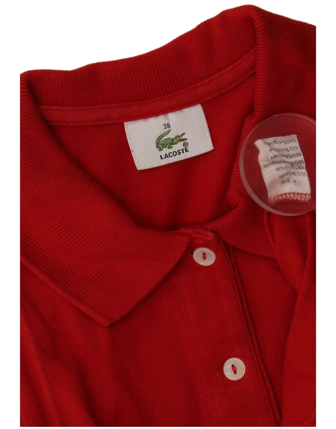 Polo Lacoste Sin Mangas Para Mujer Talla 38 Algodón Rojo Mediano