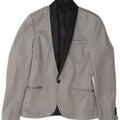 Zara Chaqueta tipo blazer con 1 botón para hombre UK 36 Small Gris Poliéster