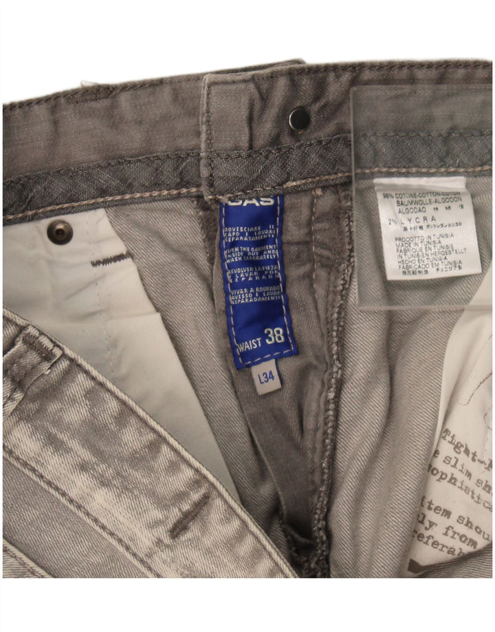 Vaqueros Rectos Mujer Gas W38 L34 Algodón Gris