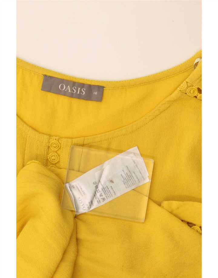 Oasis Mujer Túnica Top UK 10 Small Viscosa Amarilla
