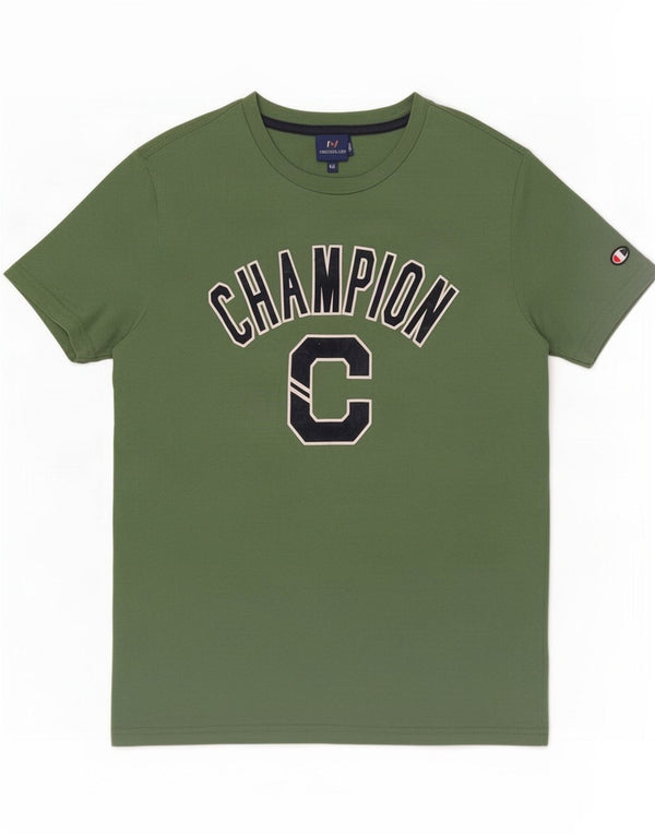 Champion Camiseta Gráfica Para Hombre Top Algodón Verde Medio