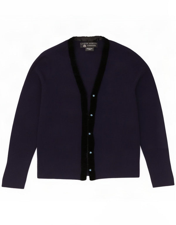 Laura Ashley Suéter tipo cárdigan para mujer UK 46 Grande Azul marino Bloque de color