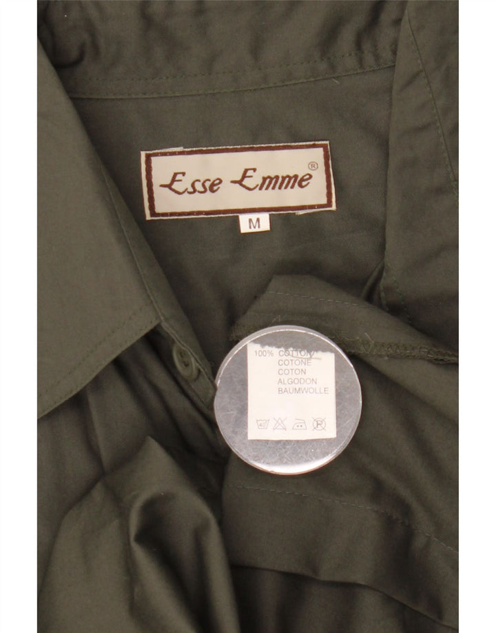 ESSE EMME Camisa militar de manga corta para hombre Algodón caqui medio