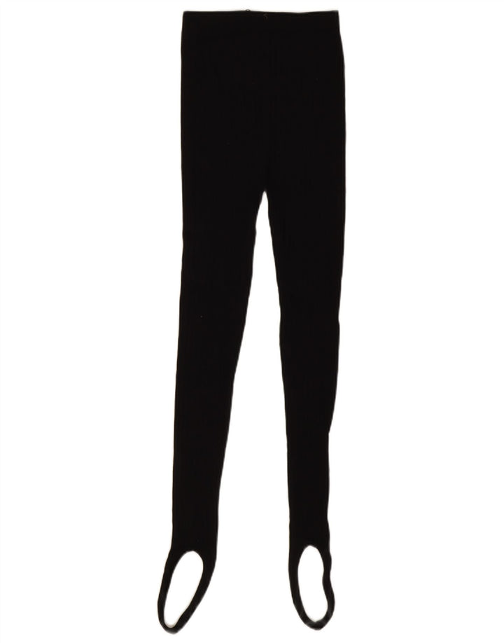 Zara Leggings con estribo para mujer UK 40 Mediano Algodón negro