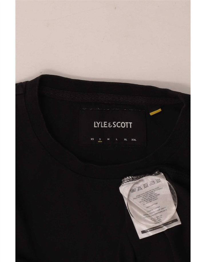 Lyle & Scott Camiseta de manga larga para hombre de algodón negro pequeño