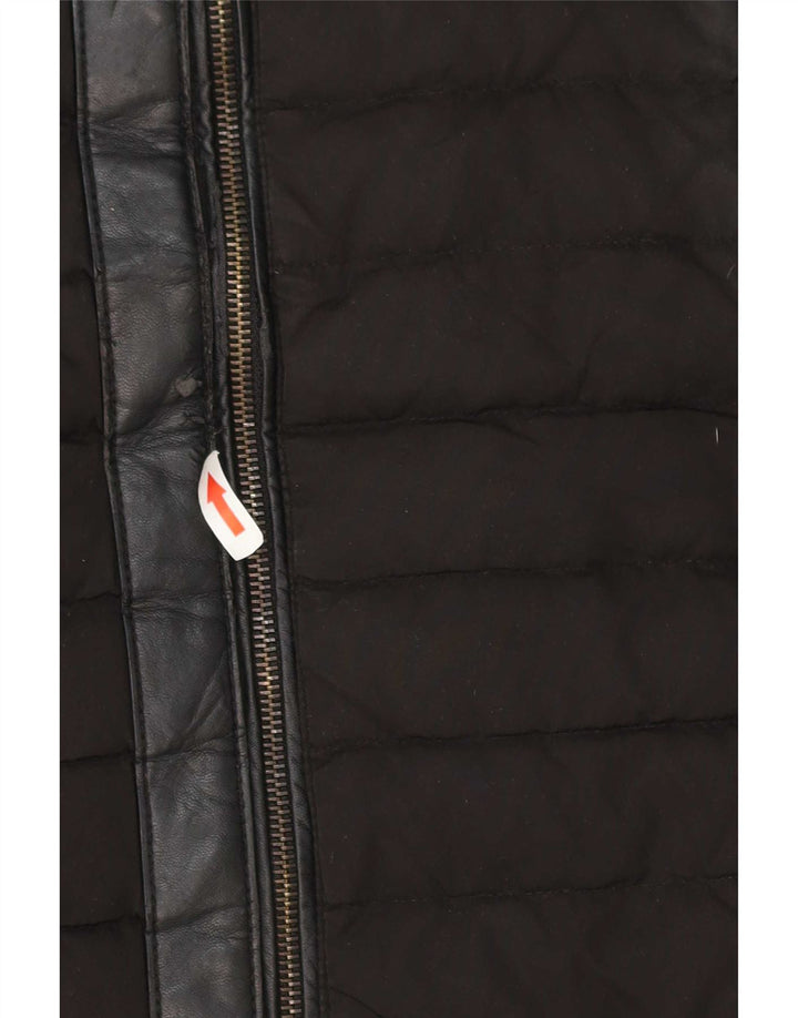Zara Mujer Abrigo Acolchado Extragrande Con Capucha UK 6 XS Negro