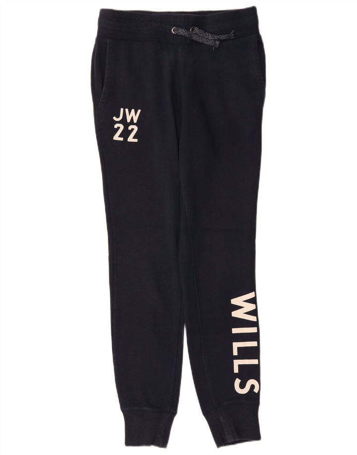 JACK WILLS Pantalones de chándal gráficos para mujer Joggers UK 8 Small Azul marino