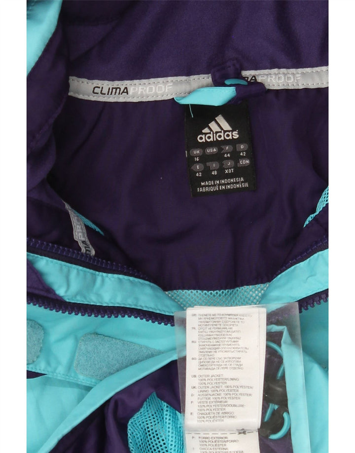 Adidas Chubasquero con capucha a prueba de clima para mujer Reino Unido 40 Grande Poliéster azul