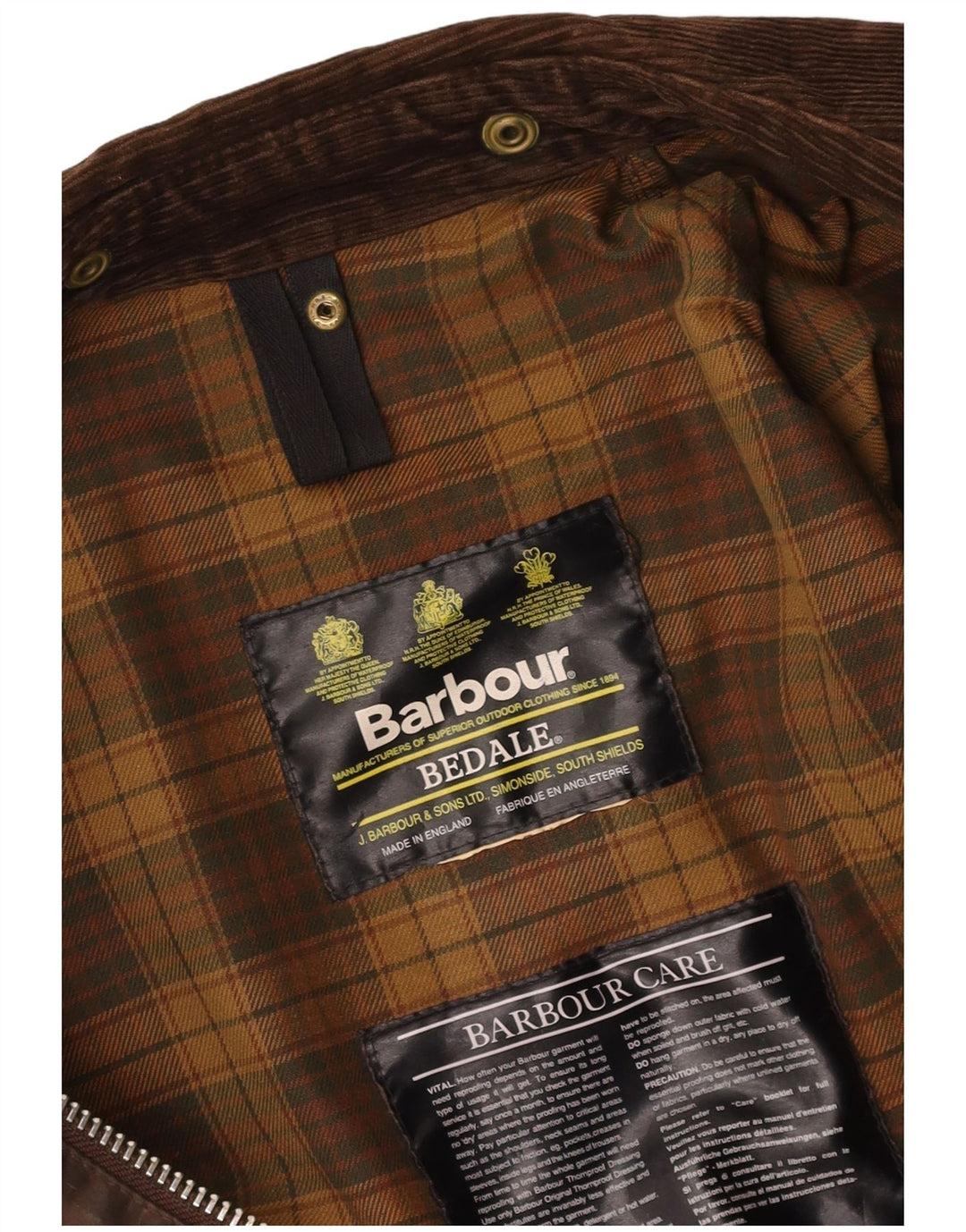 BARBOUR Chaqueta de algodón encerado Bedale para hombre UK 38 Marrón medio