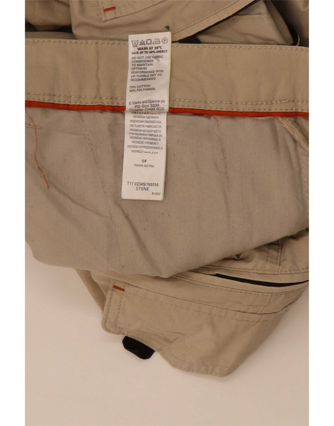 Marks & Spencer Bermudas tipo cargo para hombre W40 XL Algodón beige