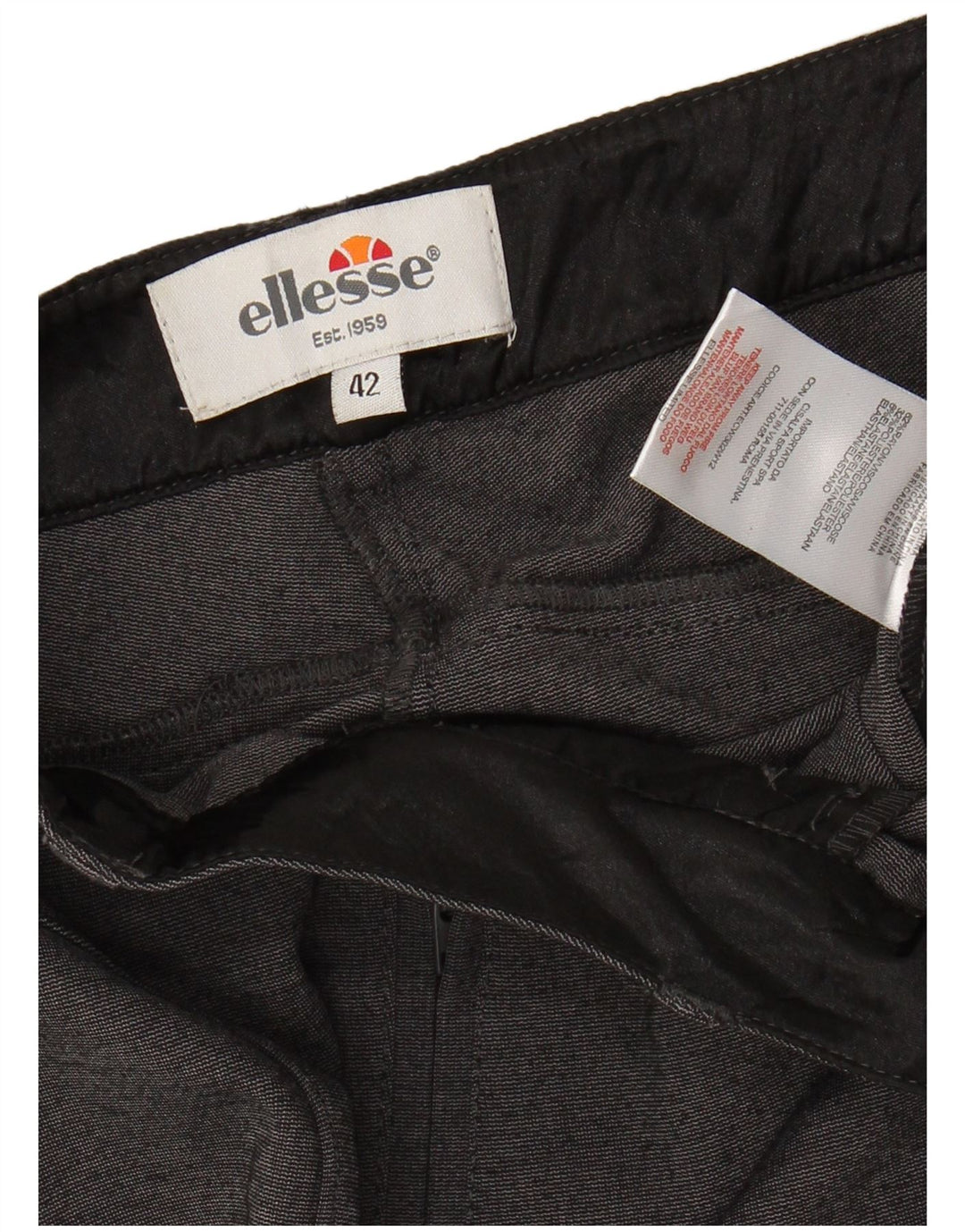ELLESSE Pantalones chinos delgados para mujer IT 42 Medium W28 L27 Rayón gris