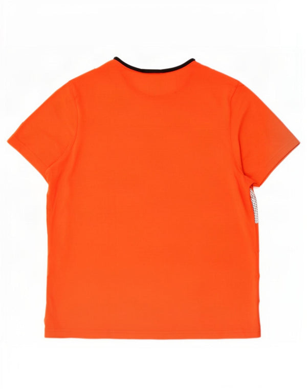 Lacoste Camiseta Hombre Talla 6 XL Naranja Colorblock Algodón