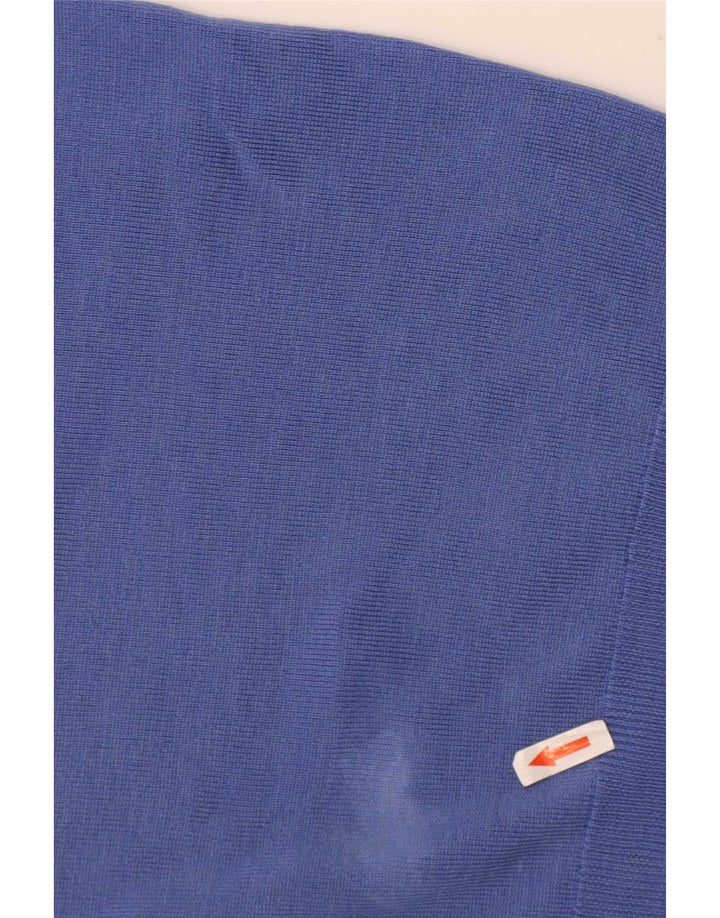 Marks & Spencer Jersey con cuello en V para mujer UK 40 Lana merino azul medio