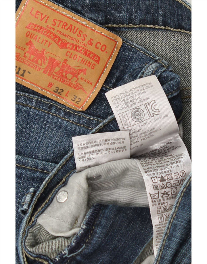 Levi's Hombre 511 Slim Jeans W32 L32 Algodón Azul