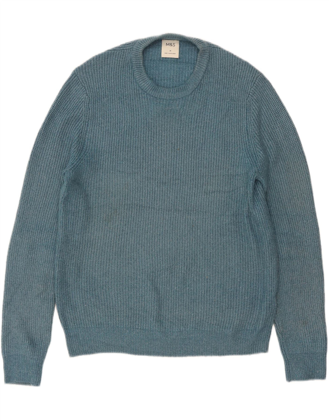 Marks & Spencer Jersey De Cuello Redondo Para Hombre Poliamida Azul Medio