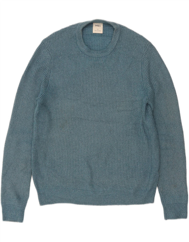 Marks & Spencer Jersey De Cuello Redondo Para Hombre Poliamida Azul Medio