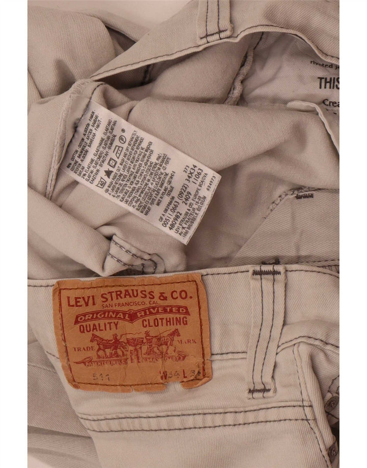 Levi's Hombre 511 Slim Jeans W34 L34 Algodón Gris