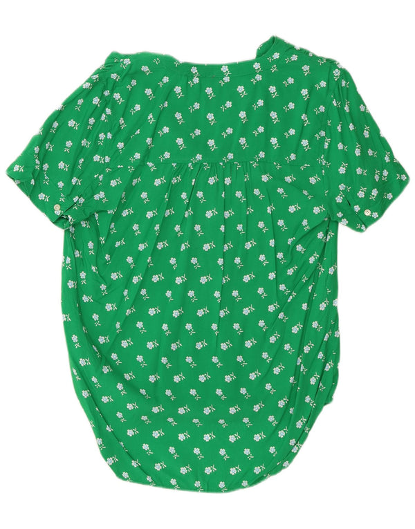 J. Crew Blusa para mujer Top UK 6 XS Viscosa floral verde