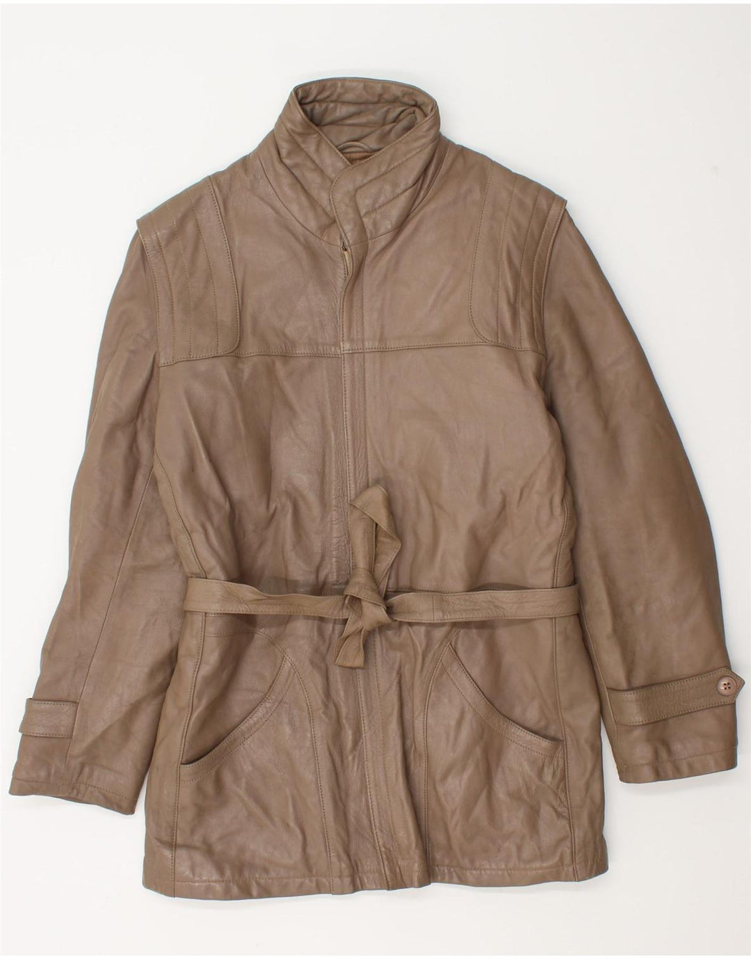 Chaqueta de cuero vintage para hombre IT 46 Pequeño Marrón