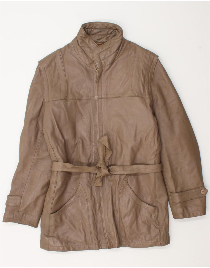 Chaqueta de cuero vintage para hombre IT 46 Pequeño Marrón