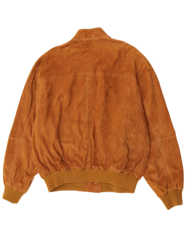 Vintage hombres ante bomber chaqueta IT 54 2XL cuero marrón