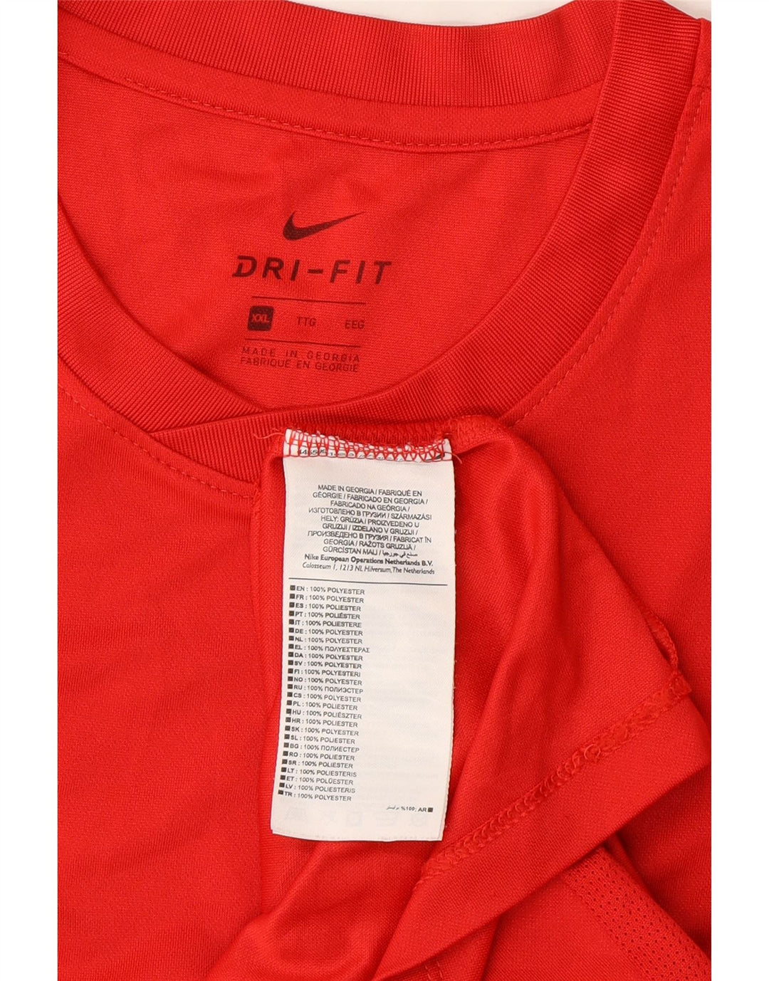 NIKE Camiseta Dri Fit para Hombre Top 2XL Poliéster Rojo