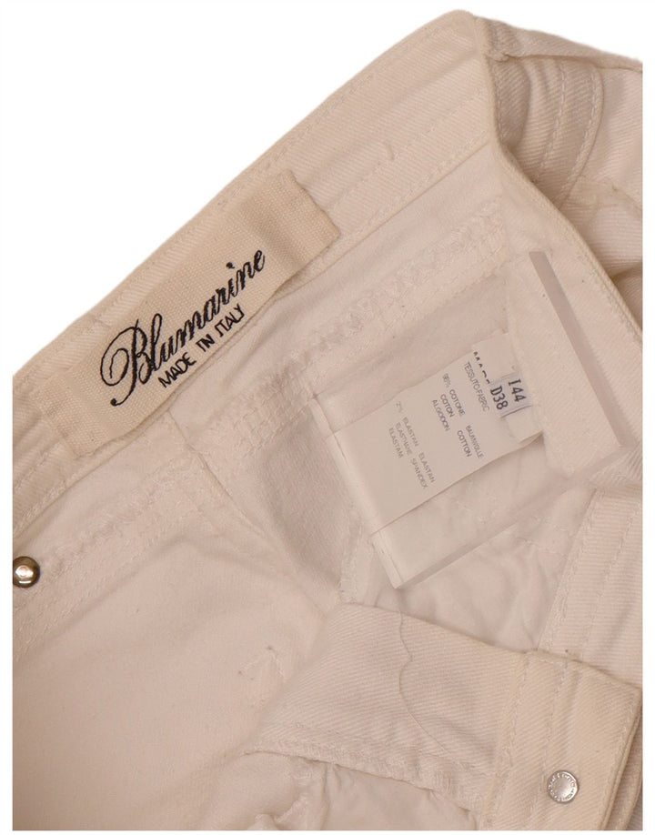 Vaqueros ajustados para mujer Blumarine IT 44 Medium W30 L33 Algodón blanco