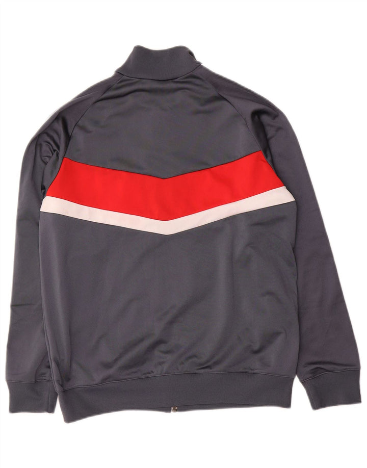 Adidas Hombre Chándal Top Chaqueta Pequeña Gris Colorblock Poliéster