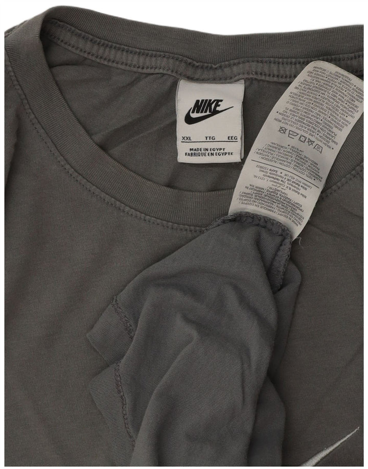 Nike Camiseta gráfica para hombre Top 2XL Gris Algodón