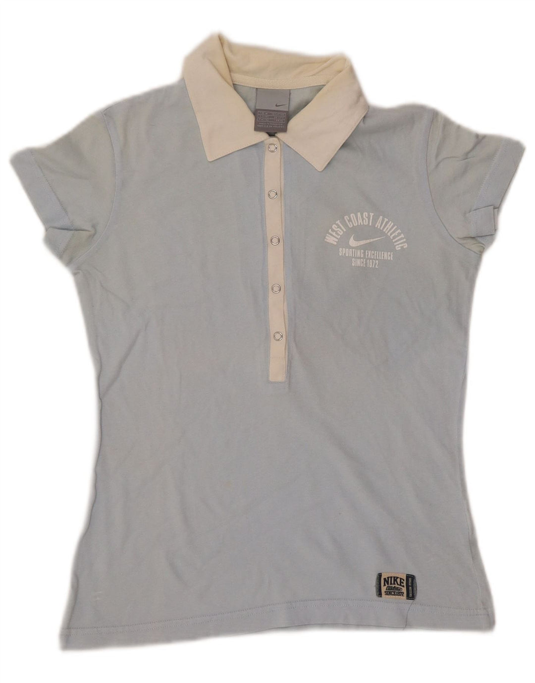 Polo NIKE para mujer UK 10/12 Medium Blue Colourblock