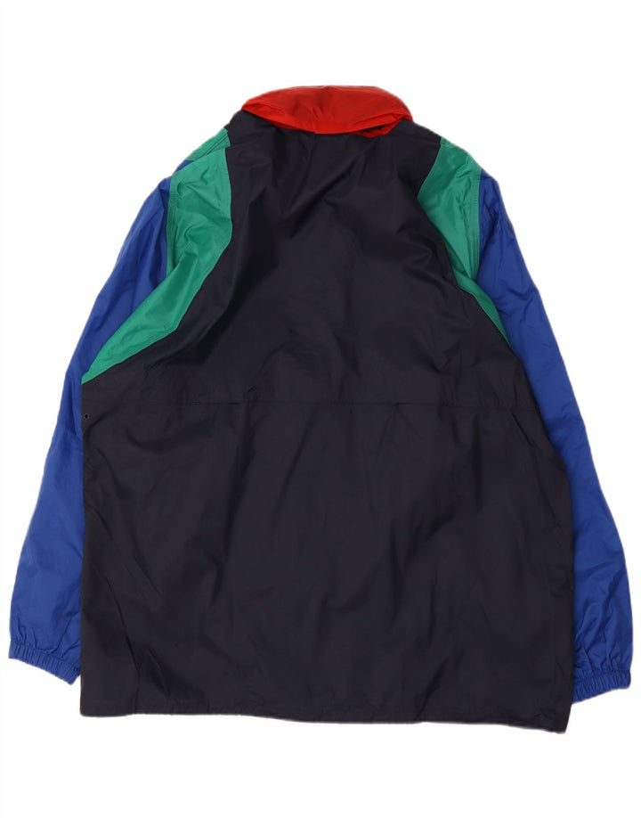 Anuy Chaqueta impermeable para hombre UK 40 Large Azul marino Colorblock Nylon
