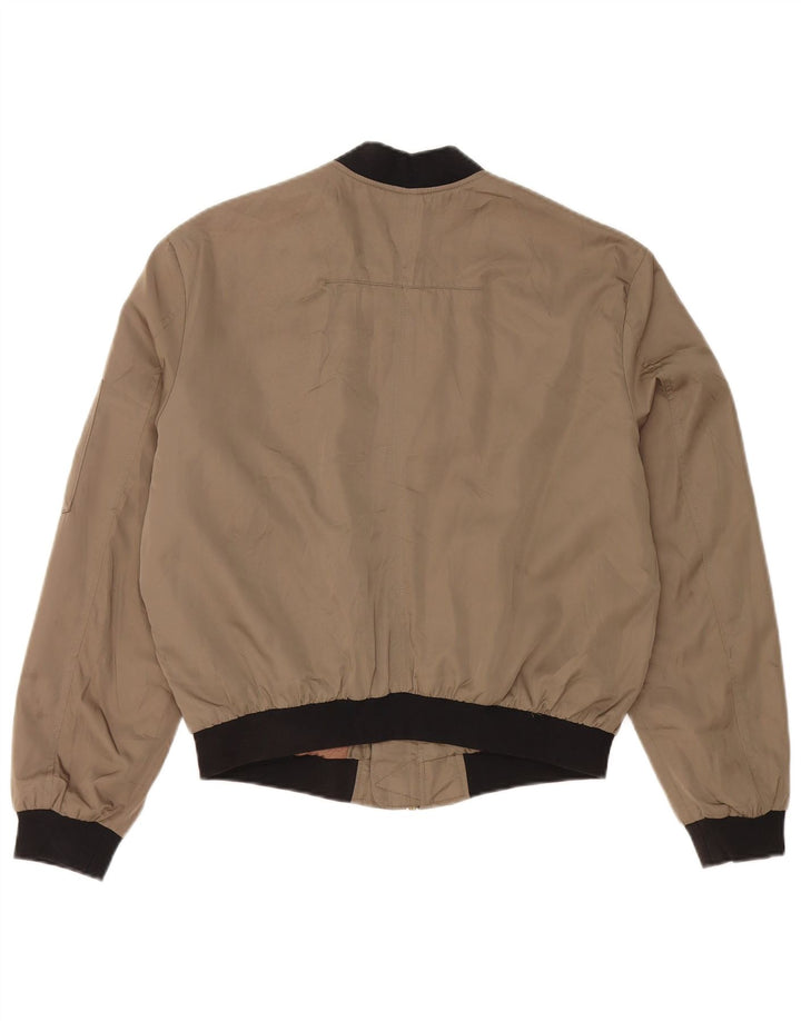 ZARA Chaqueta Bomber Extragrande Mujer UK 10 Small Algodón Verde