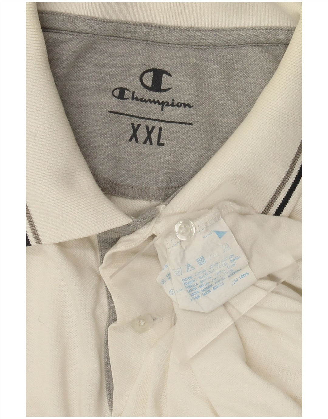 Champion Polo Hombre 2XL Algodón Blanco Roto