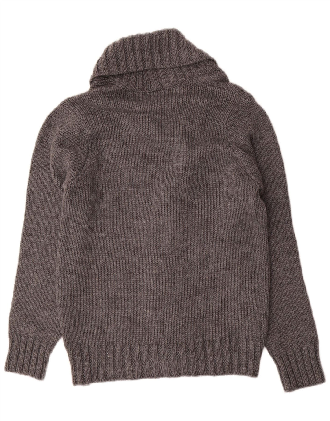 VINTAGE Hombres Cardigan Suéter Medio Gris Acrílico
