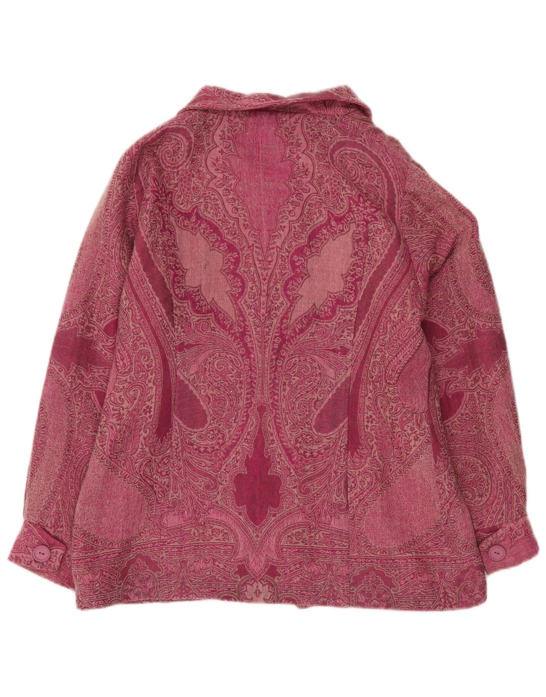 Vintage mujer bomber chaqueta Reino Unido 16 grande rosa Paisley