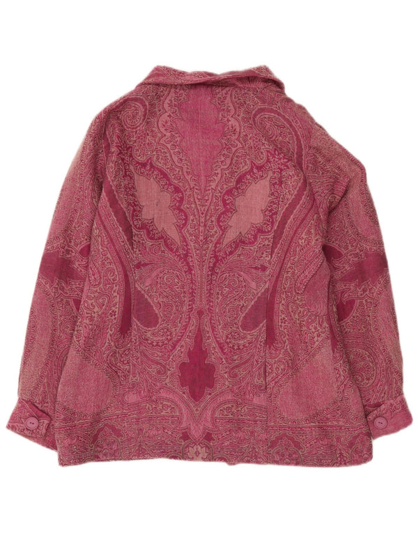 Vintage mujer bomber chaqueta Reino Unido 16 grande rosa Paisley